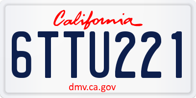 CA license plate 6TTU221