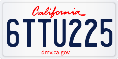 CA license plate 6TTU225