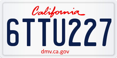CA license plate 6TTU227
