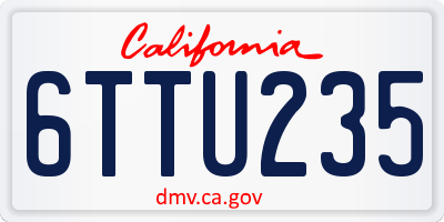 CA license plate 6TTU235