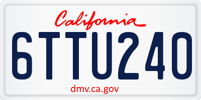 CA license plate 6TTU240