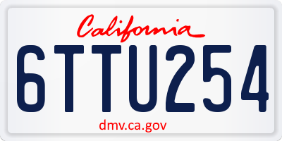 CA license plate 6TTU254