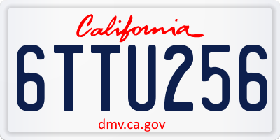 CA license plate 6TTU256