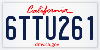 CA license plate 6TTU261