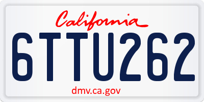 CA license plate 6TTU262