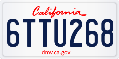 CA license plate 6TTU268