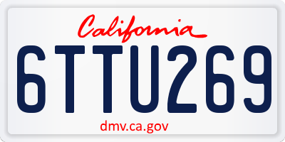 CA license plate 6TTU269