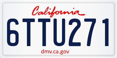 CA license plate 6TTU271