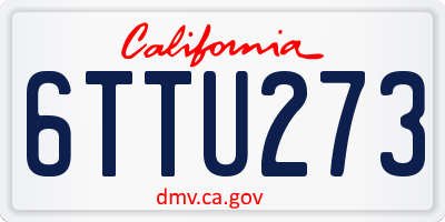 CA license plate 6TTU273