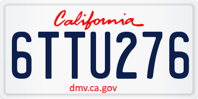 CA license plate 6TTU276