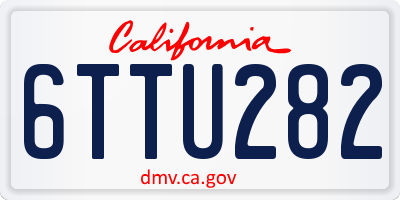 CA license plate 6TTU282