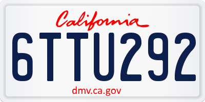 CA license plate 6TTU292