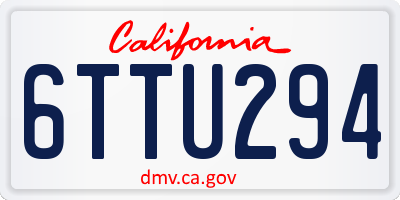 CA license plate 6TTU294