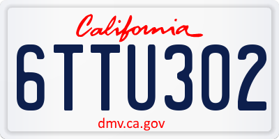 CA license plate 6TTU302