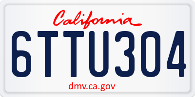 CA license plate 6TTU304