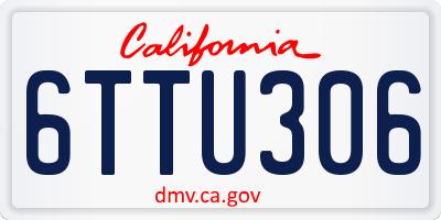 CA license plate 6TTU306