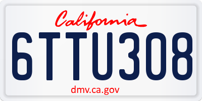 CA license plate 6TTU308