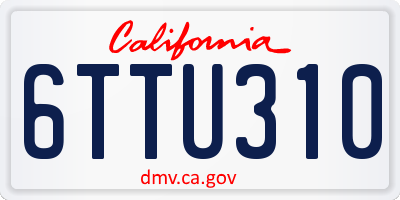 CA license plate 6TTU310