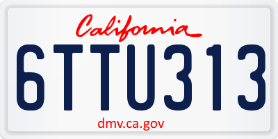 CA license plate 6TTU313