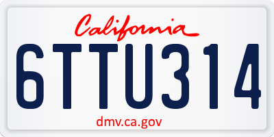 CA license plate 6TTU314