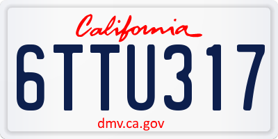 CA license plate 6TTU317