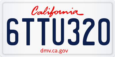 CA license plate 6TTU320