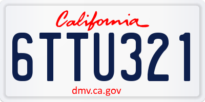 CA license plate 6TTU321