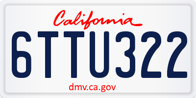 CA license plate 6TTU322