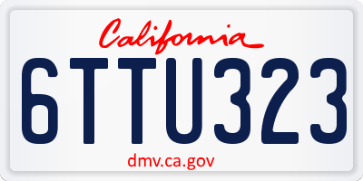 CA license plate 6TTU323