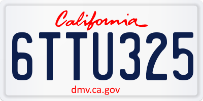 CA license plate 6TTU325