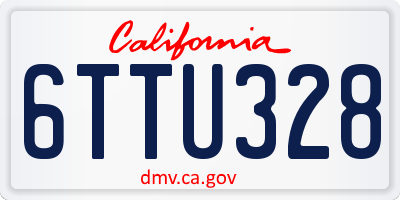 CA license plate 6TTU328