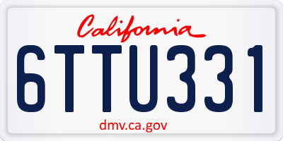 CA license plate 6TTU331