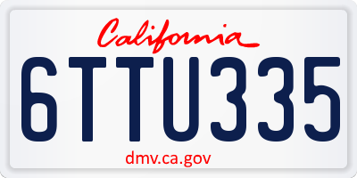 CA license plate 6TTU335