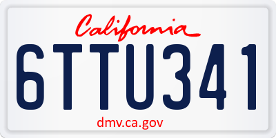 CA license plate 6TTU341