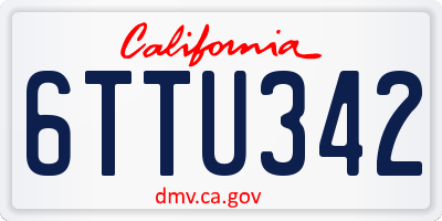 CA license plate 6TTU342