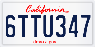 CA license plate 6TTU347