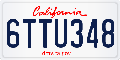 CA license plate 6TTU348