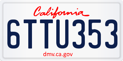 CA license plate 6TTU353
