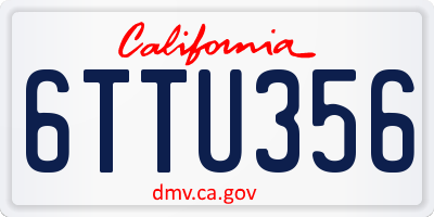 CA license plate 6TTU356