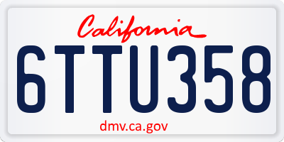 CA license plate 6TTU358