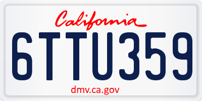 CA license plate 6TTU359