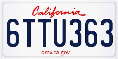 CA license plate 6TTU363