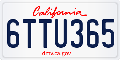 CA license plate 6TTU365
