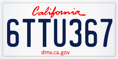 CA license plate 6TTU367