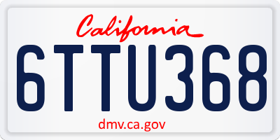 CA license plate 6TTU368
