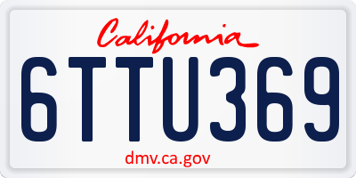 CA license plate 6TTU369