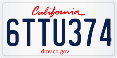 CA license plate 6TTU374