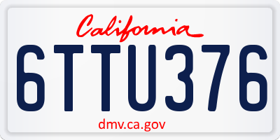 CA license plate 6TTU376