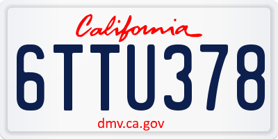 CA license plate 6TTU378