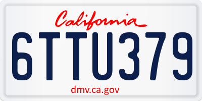 CA license plate 6TTU379